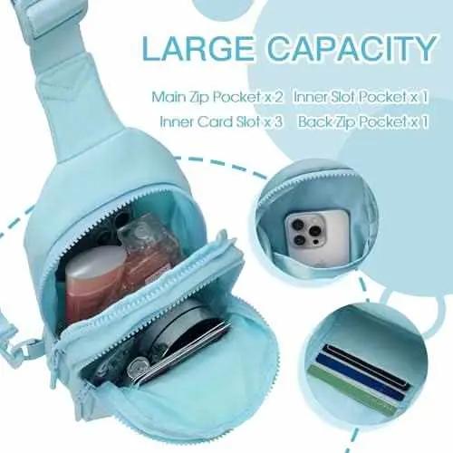 Small Initial Sling Bag Crossbody Bag Fanny Pack for Girls Women Cute Chest Bag Cross Body Bag Personalized Gift - Love Salve